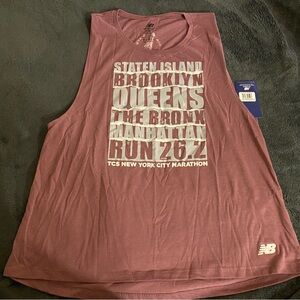2022 NYC Marathon top - New Balance Maroon NYC Marathon Graphic Tank